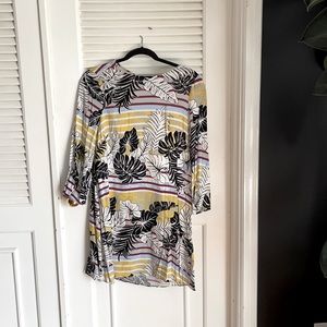 H&M 3/4 sleeve short tropical dress